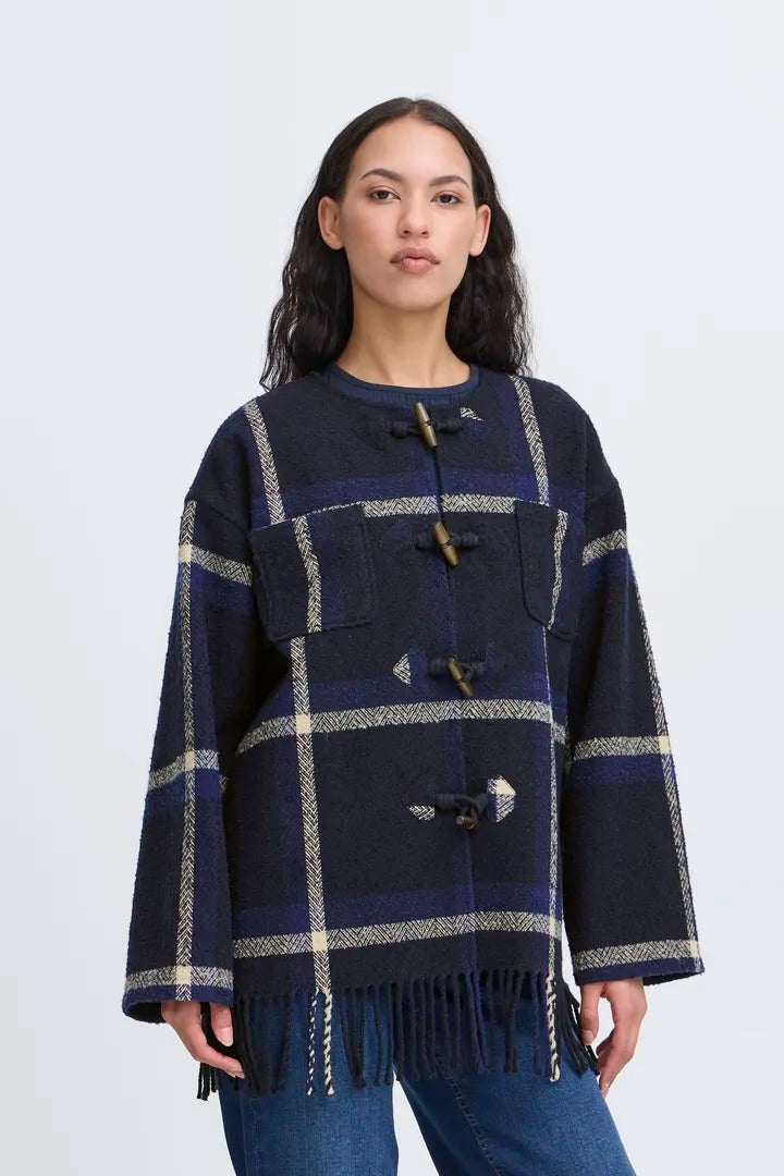 Ichi Plaid Tassel Jacket