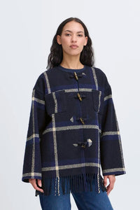Ichi Plaid Tassel Jacket