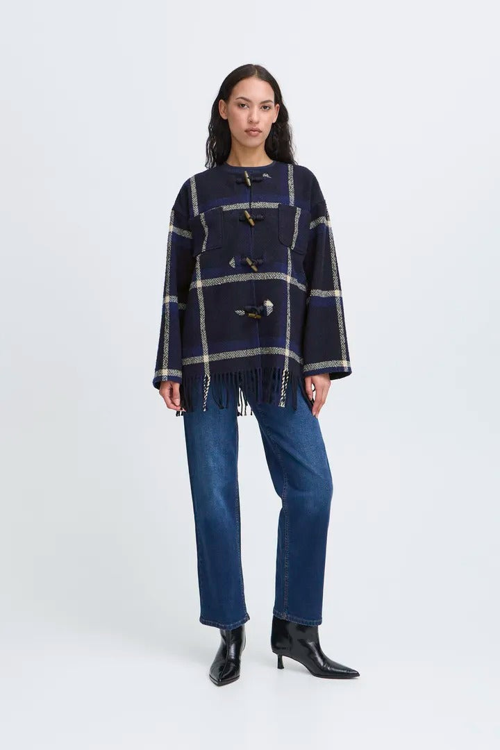 Ichi Plaid Tassel Jacket