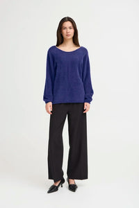 Ichi V-back Button Knit Jumper