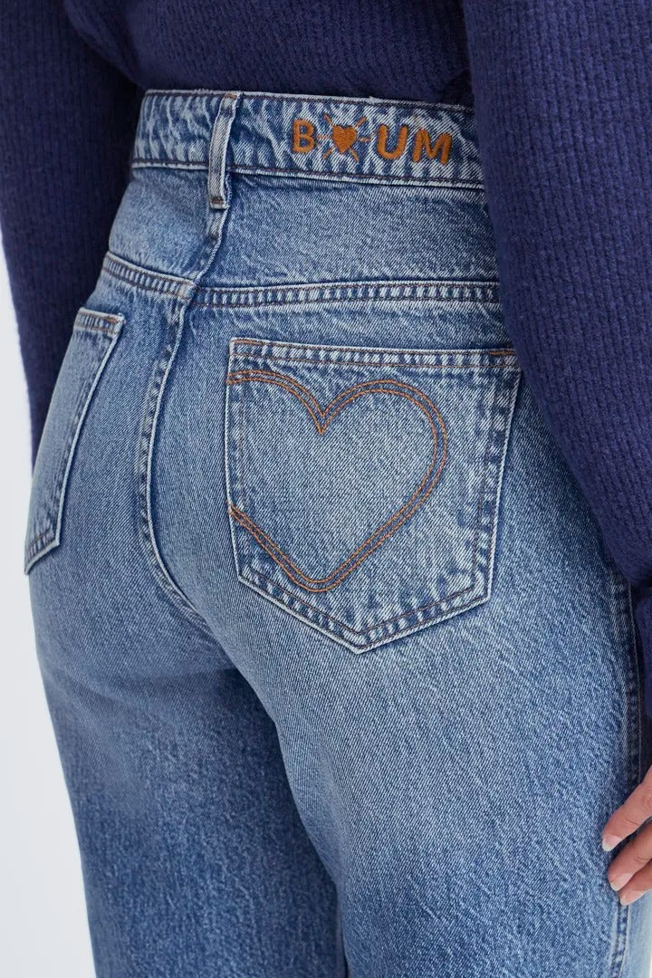 Ichi Heart Stitched Slim Jeans