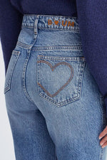 Load image into Gallery viewer, Ichi Heart Stitched Slim Jeans
