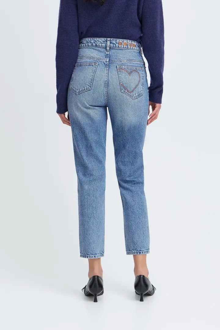 Ichi Heart Stitched Slim Jeans