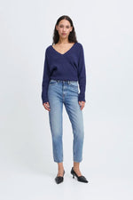 Load image into Gallery viewer, Ichi Heart Stitched Slim Jeans
