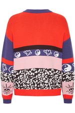 Load image into Gallery viewer, Ichi Colorful Patterned Mix Cardigan
