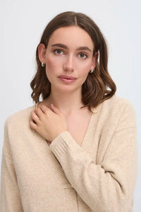 Ichi Soft Knit Deep V Cardigan