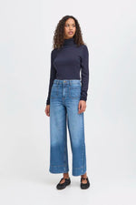 Load image into Gallery viewer, Ichi Cropped Wide Leg Jeans
