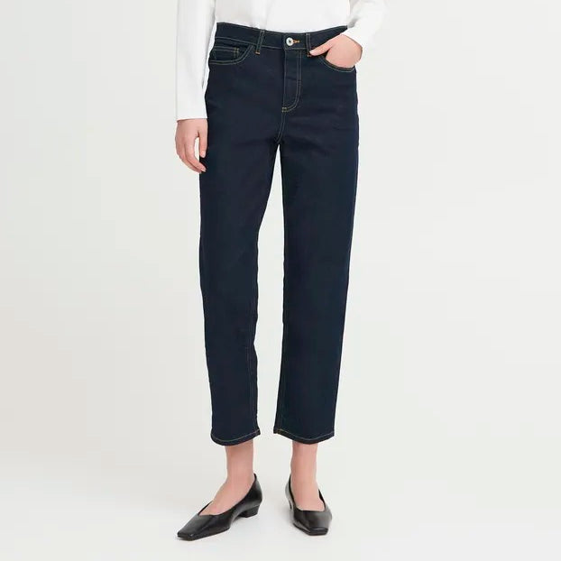 Ichi Raven Straight Leg Cropped Jean