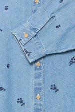 Load image into Gallery viewer, Ichi Flower Embroidered Denim Shirt
