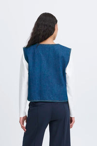 Ichi Denim Tie Front Waistcoat