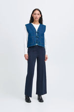Load image into Gallery viewer, Ichi Denim Tie Front Waistcoat
