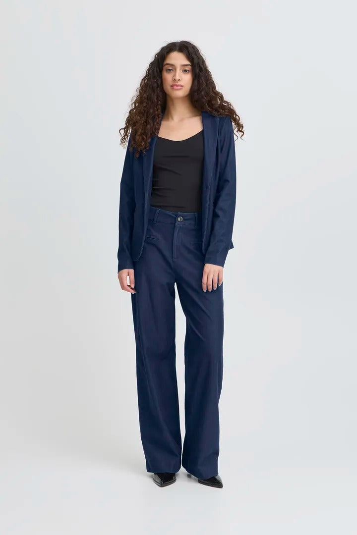 Ichi Kate Denim Wide Leg Trousers