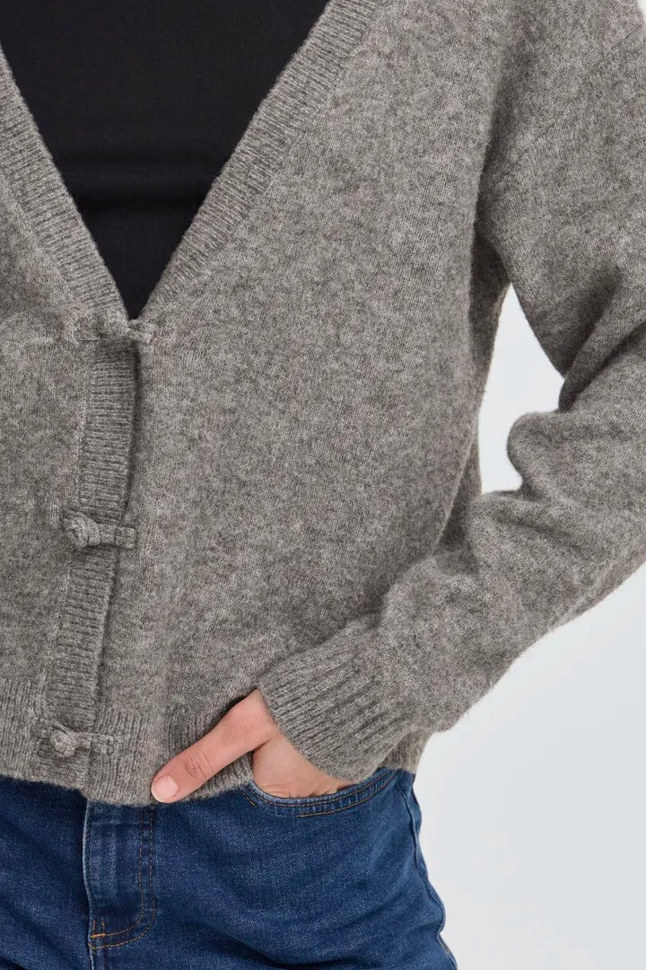 Ichi Soft Knit Deep V Cardigan