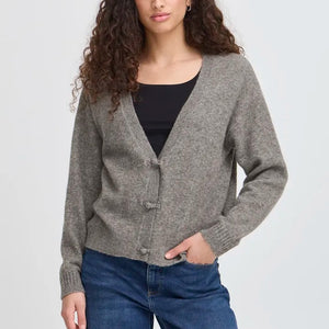 Ichi Soft Knit Deep V Cardigan