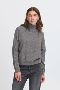 Ichi Ribbed Turtleneck Knit Jumper