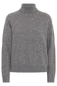 Ichi Ribbed Turtleneck Knit Jumper