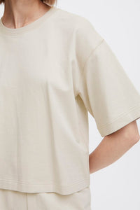 ICHI Short Sleeve Sweatshirt - Silver Grey
