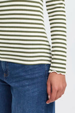 Load image into Gallery viewer, Ichi Ribbed Long Sleeve Top
