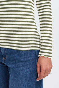 Ichi Ribbed Long Sleeve Top