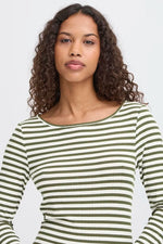 Load image into Gallery viewer, Ichi Ribbed Long Sleeve Top
