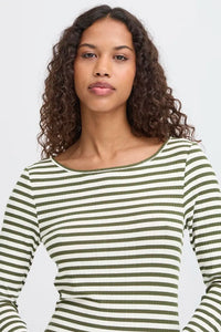 Ichi Ribbed Long Sleeve Top