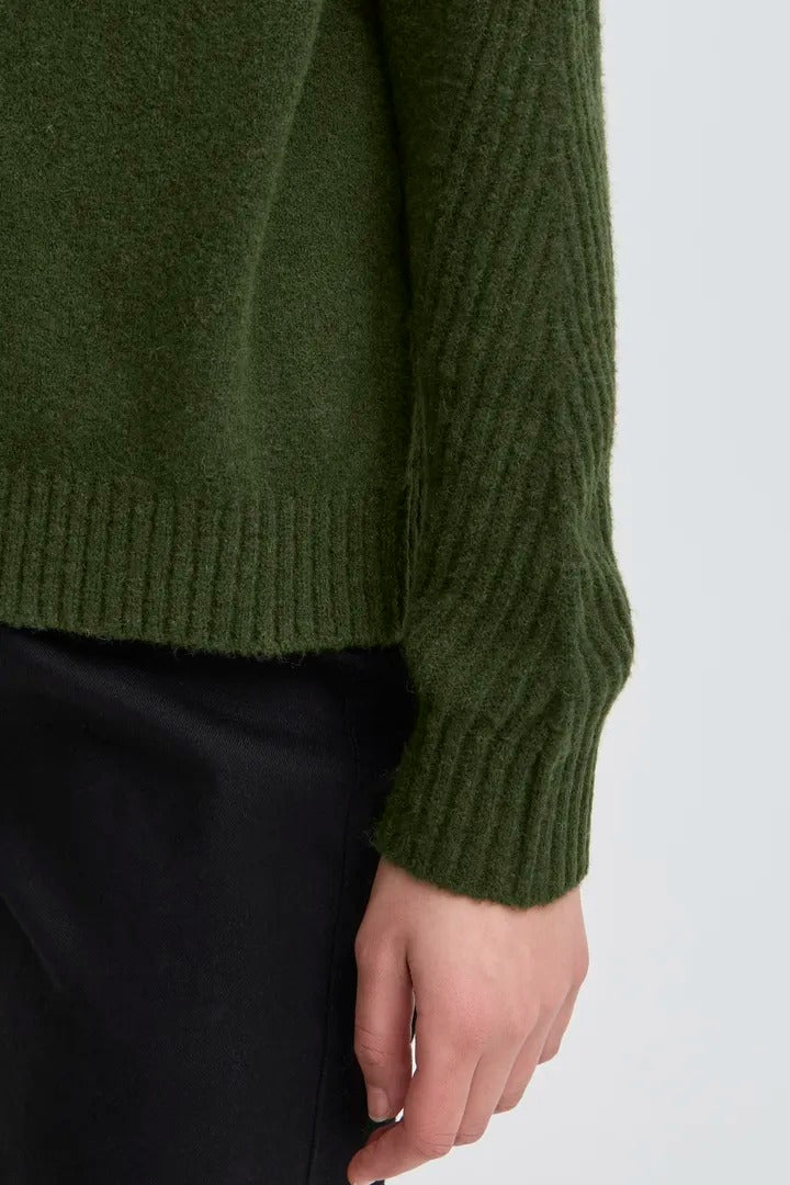 Ichi Ribbed Turtleneck Knit Jumper