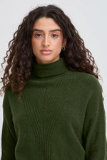 Load image into Gallery viewer, Ichi Ribbed Turtleneck Knit Jumper
