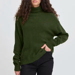 Load image into Gallery viewer, Ichi Ribbed Turtleneck Knit Jumper
