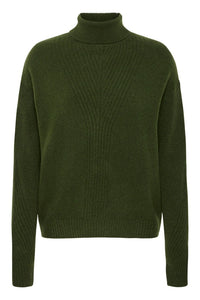 Ichi Ribbed Turtleneck Knit Jumper