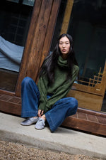 Load image into Gallery viewer, Ichi Rolled Turtleneck Ribbed Jumper
