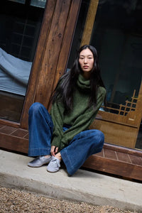 Ichi Rolled Turtleneck Ribbed Jumper
