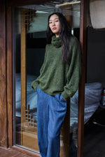 Load image into Gallery viewer, Ichi Rolled Turtleneck Ribbed Jumper
