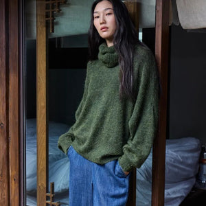 Ichi Rolled Turtleneck Ribbed Jumper