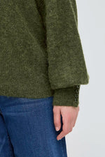 Load image into Gallery viewer, Ichi Rolled Turtleneck Ribbed Jumper
