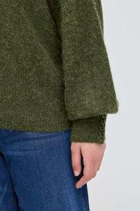 Ichi Rolled Turtleneck Ribbed Jumper
