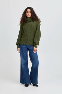Ichi Rolled Turtleneck Ribbed Jumper