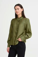Load image into Gallery viewer, Ichi Ruffled Collar Shirt
