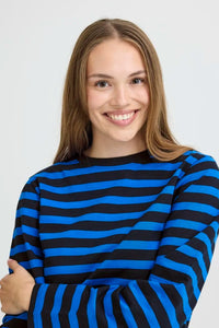 Pulz Boxy Stripe Long Sleeve T-shirt