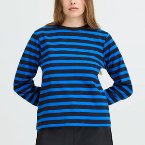 Pulz Boxy Stripe Long Sleeve T-shirt