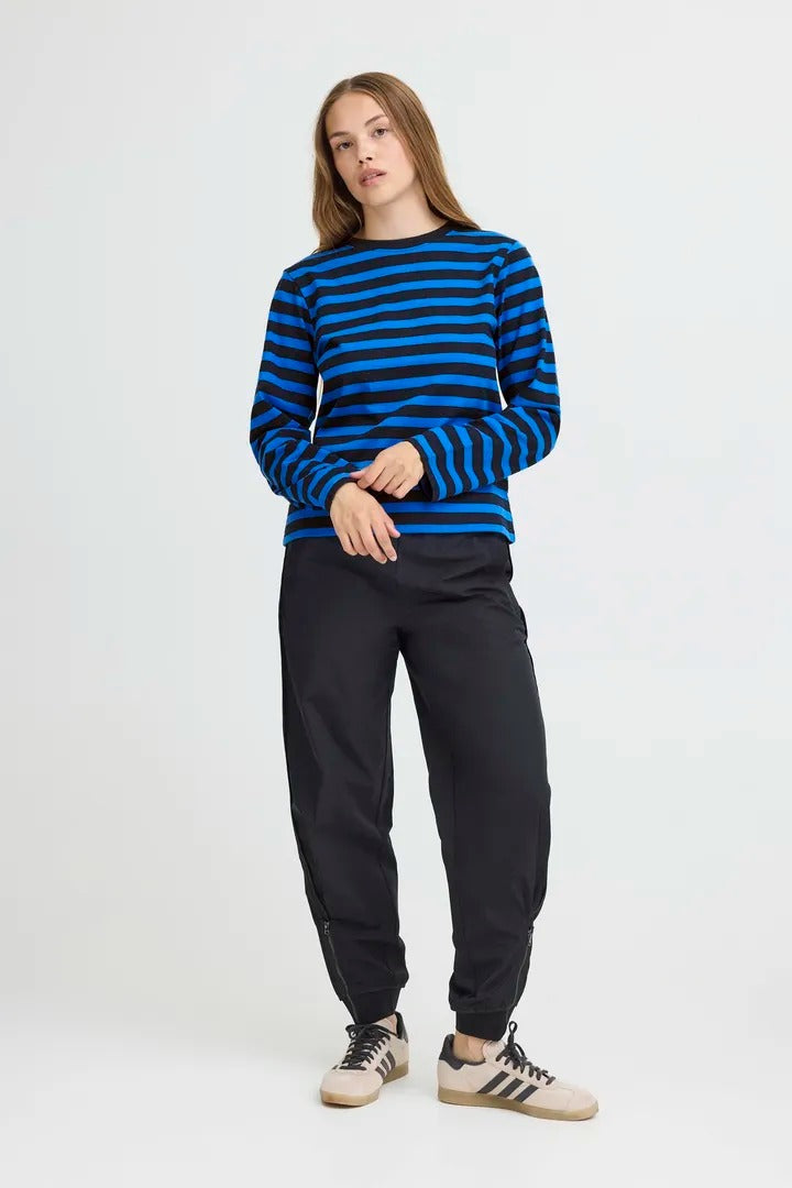 Pulz Boxy Stripe Long Sleeve T-shirt