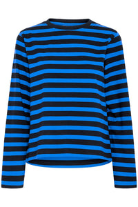Pulz Boxy Stripe Long Sleeve T-shirt
