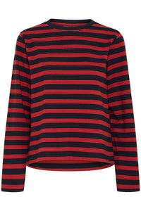Pulz Boxy Stripe Long Sleeve T-shirt