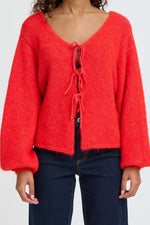 Load image into Gallery viewer, Ichi Tie Front Knit Cardigan
