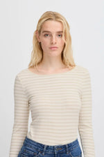 Load image into Gallery viewer, Ichi Ribbed Long Sleeve Top
