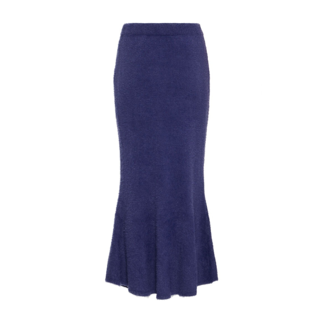 Ichi Flared Knit Midi Skirt