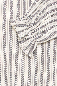 Ichi Striped High Neck Ruffle Blouse