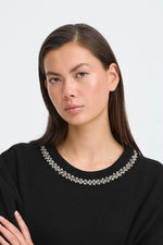 Load image into Gallery viewer, Ichi Jewel Embellished Neck Top
