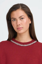 Load image into Gallery viewer, Ichi Jewel Embellished Neck Top
