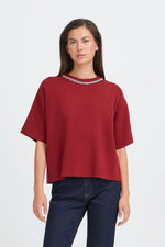 Load image into Gallery viewer, Ichi Jewel Embellished Neck Top
