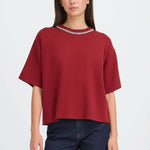 Load image into Gallery viewer, Ichi Jewel Embellished Neck Top
